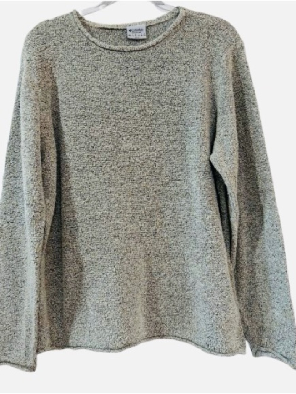 Columbia Women’s XL Marled Knit Sweater Heathered Beige Crew Neck Long Sleeve